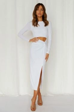 Hello Molly Bodycon Dresses Oh My Goddess Midi Dress White