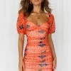 Hello Molly Butterfly Fly Away Dress Orange Bodycon Dresses