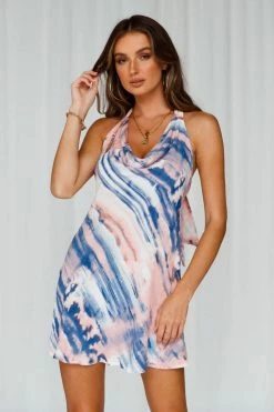 Hello Molly Fight Song Dress Blue Backless Dresses