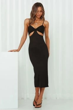 Hello Molly Bodycon Dresses Midnight Rush Midi Dress Black
