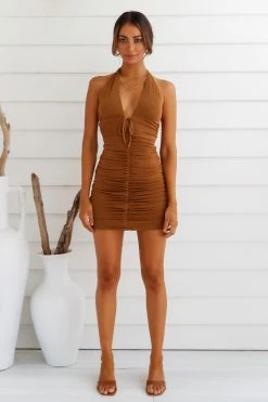 Hello Molly And I Say This Dress Brown Backless Dresses
