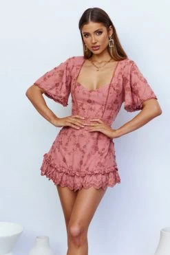 Hello Molly Soft Glow Dress Rose Backless Dresses