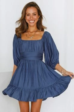 Hello Molly Backless Dresses Composed Moment Dress Midnight Blue