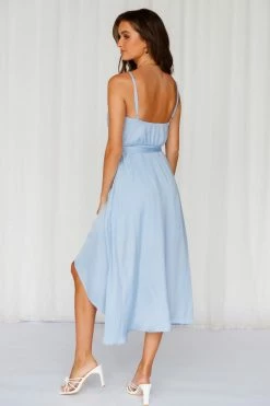 Hello Molly Fuel To My Fire Midi Dress Steel Blue