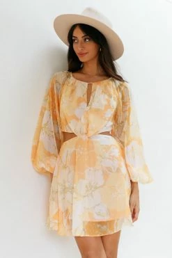 Hello Molly Backless Dresses My Echoes Dress Yellow