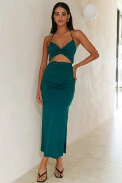 Hello Molly Day Dresses Pure Bliss Midi Dress Forest Green