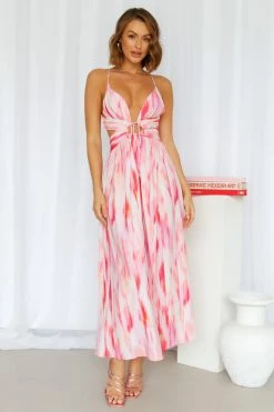 Hello Molly Love Letters Maxi Dress Pink Maxi Dresses