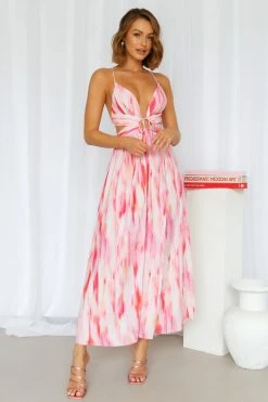 Hello Molly Love Letters Maxi Dress Pink Maxi Dresses