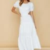Hello Molly Backless Dresses Flow Down Gently Midi Dress White