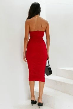 Hello Molly Glassy POV Midi Dress Wine Day Dresses