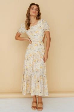 Hello Molly Flow Down Gently Midi Dress Yellow