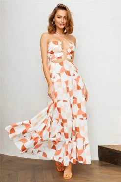 Seven Wonders The Label SEVEN WONDERS Kiaan Halter Maxi Dress Multicolour Day Dresses