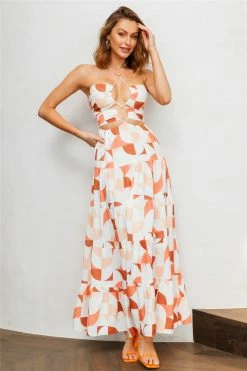 Seven Wonders The Label SEVEN WONDERS Kiaan Halter Maxi Dress Multicolour Day Dresses