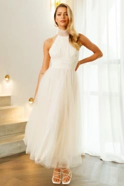 Hello Molly Backless Dresses Tangled Up Maxi Dress Ivory