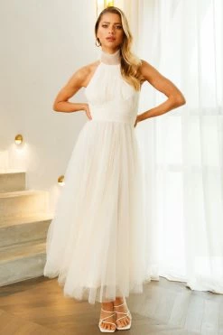 Hello Molly Backless Dresses Tangled Up Maxi Dress Ivory