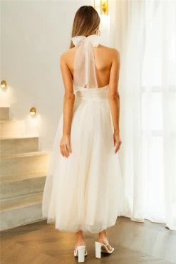 Hello Molly Backless Dresses Tangled Up Maxi Dress Ivory