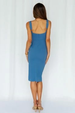 Hello Molly Nights Of Passion Midi Dress Blue Day Dresses