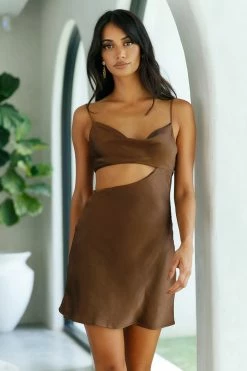 Hello Molly Bar Top Dancing Dress Brown Day Dresses