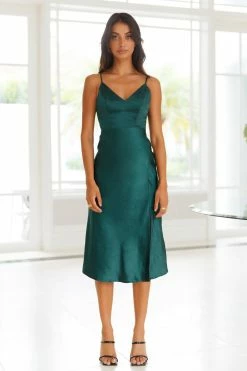 Hello Molly I Know Myself Midi Dress Forest Green Formal Dresses