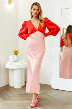Hello Molly Drip Elegance Maxi Dress Pink