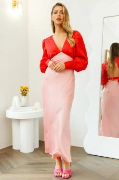 Hello Molly Drip Elegance Maxi Dress Pink