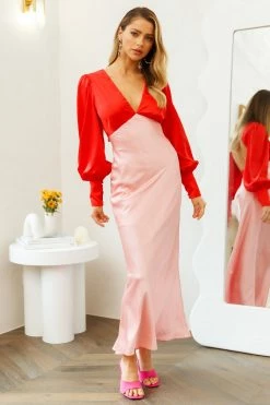 Hello Molly Drip Elegance Maxi Dress Pink