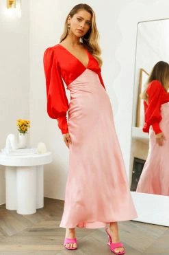 Hello Molly Drip Elegance Maxi Dress Pink