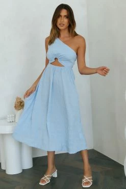 Hello Molly Drive Far Away Midi Dress Blue