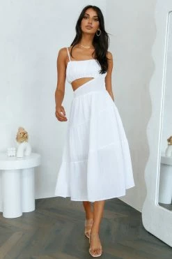 Hello Molly So Ready Midi Dress White