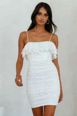 Hello Molly Laced Hearts Dress White Bodycon Dresses