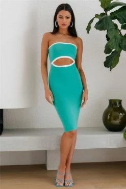 Hello Molly Bodycon Dresses My Sunrise Midi Dress Green