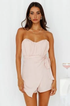 Hello Molly Homecoming Dresses Overthrow You Romper Nude