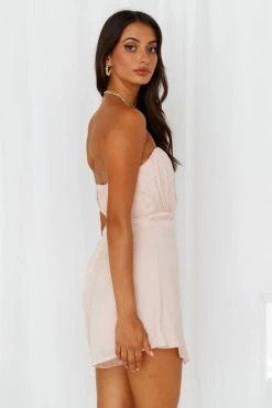 Hello Molly Homecoming Dresses Overthrow You Romper Nude