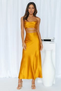 Hello Molly Formal Dresses Made Love Midi Dress Golden