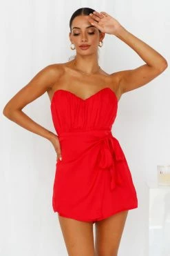 Hello Molly Homecoming Dresses Overthrow You Romper Red
