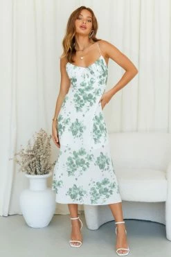 Hello Molly Convos With You Midi Dress Olive