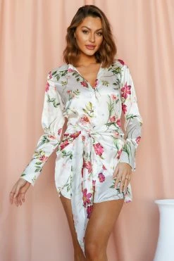 Day Dresses RUNAWAY Jaci Tie Dress White Floral