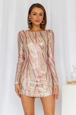 Hello Molly Homecoming Dresses Golden Tunes Dress Multi Sequin