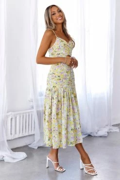 Day Dresses HELLO MOLLY Sun Risin Maxi Dress Yellow