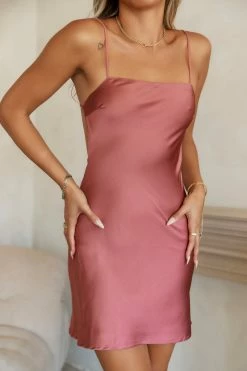 HELLO MOLLY Effervescent Vibes Dress Rose Backless Dresses