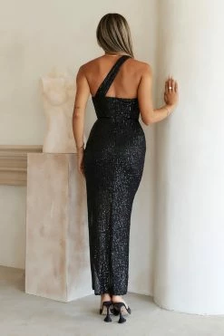 Hello Molly Bodycon Dresses Like A Feather Midi Dress Black Sequin