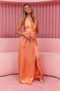 Maxi Dresses DEAR EMILIA Under My Spell Maxi Dress Papaya