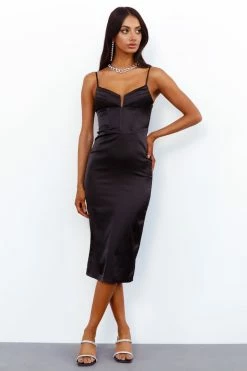 Hello Molly Love That For Me Midi Dress Black Bodycon Dresses