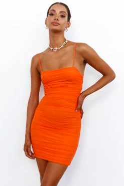 Hello Molly Airy World Dress Orange Bodycon Dresses