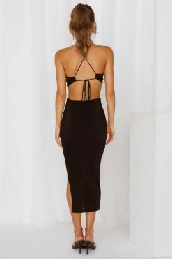 Hello Molly Be My Copycat Midi Dress Black Backless Dresses