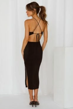 Hello Molly Be My Copycat Midi Dress Black Backless Dresses