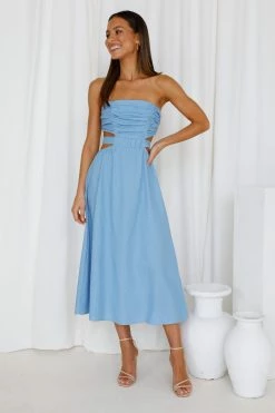 Hello Molly Cookie Baby Maxi Dress Blue Backless Dresses