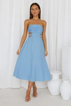 Hello Molly Cookie Baby Maxi Dress Blue Backless Dresses