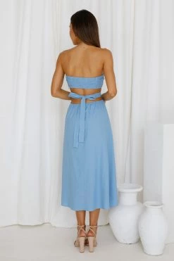Hello Molly Cookie Baby Maxi Dress Blue Backless Dresses