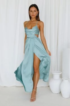 Hello Molly Backless Dresses A Bed Of Roses Maxi Dress Sage